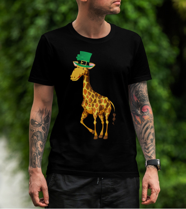Lucky Leprechaun Cute Giraffe T-Shirt