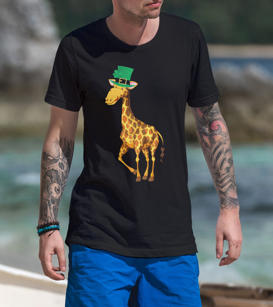 Lucky Leprechaun Cute Giraffe T-Shirt