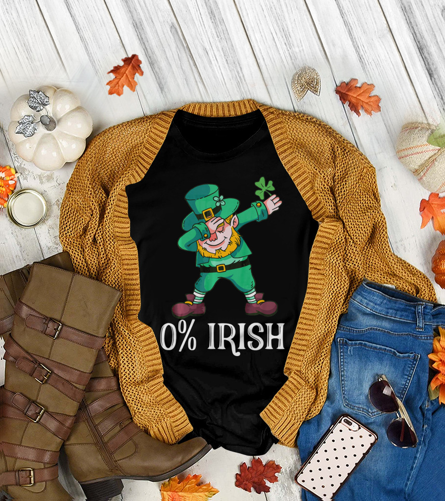 0% Irish Dabbing Leprechaun St Patricks T-Shirt