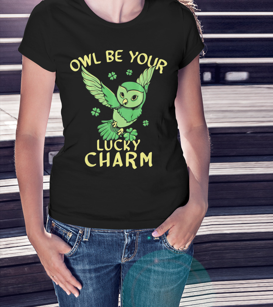 Owl Be Your Lucky Charm Shamrock St Patricks Day Owl T-Shirt