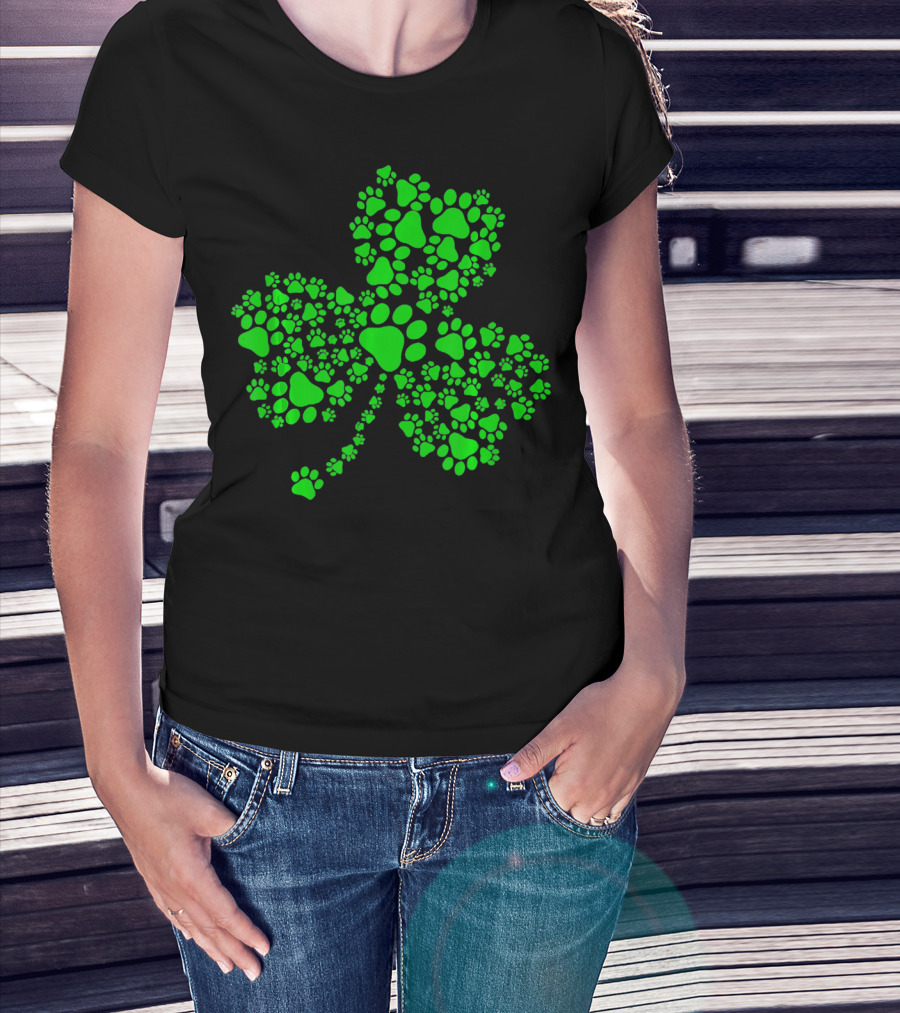 Clover Paw Dog Shamrock T-Shirt