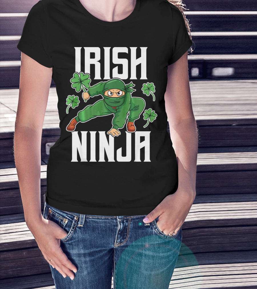 Irish Ninja Shamrock Warrior Awesome T-Shirt