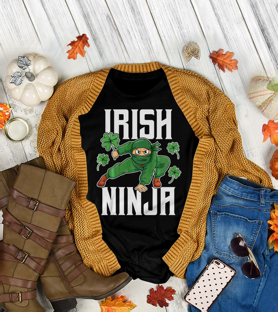 Irish Ninja Shamrock Warrior Awesome T-Shirt