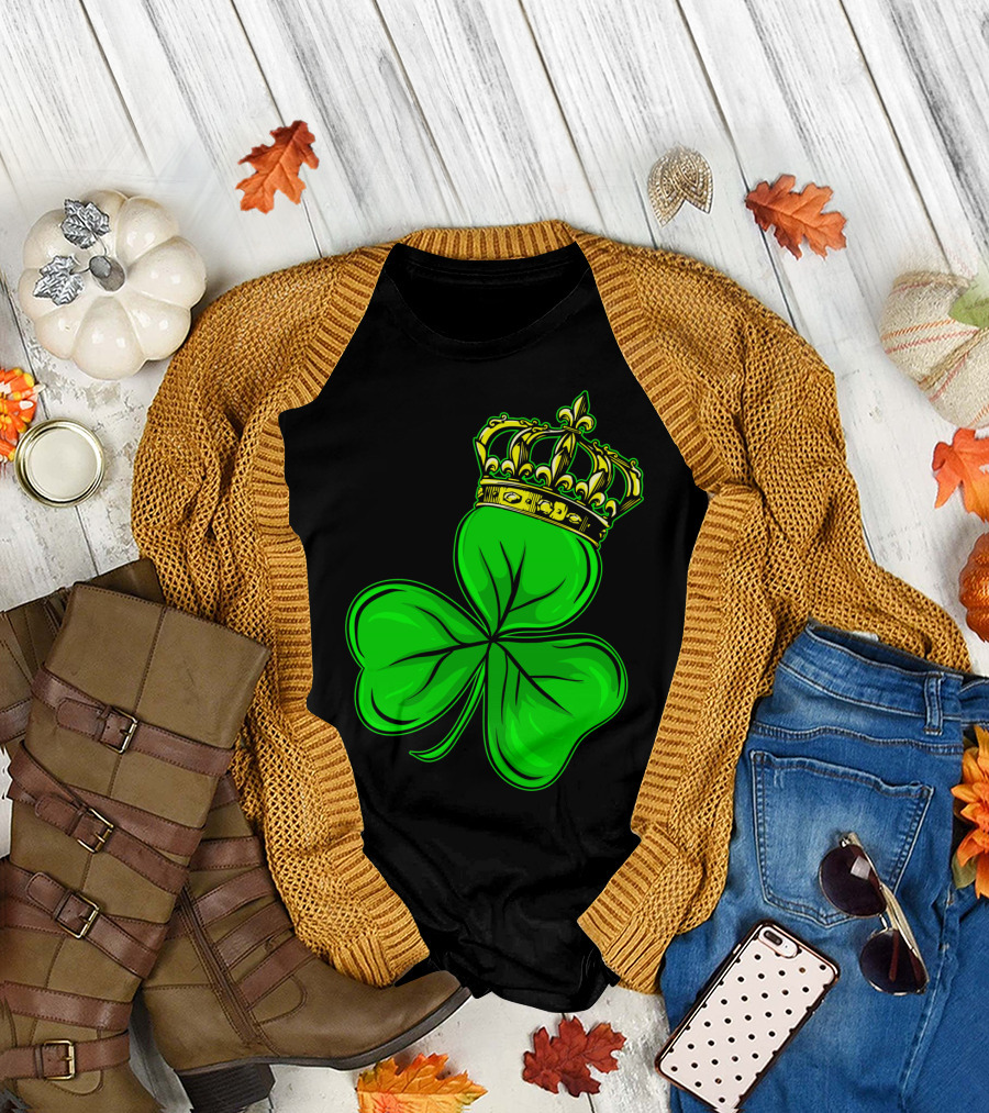 St Patricks Day Shamrock Irish Crown T-Shirt