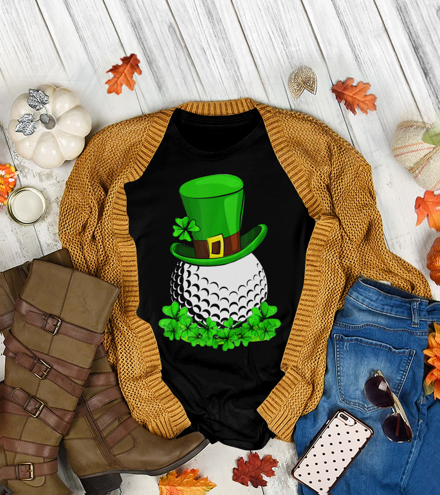 Leprechaun Hat Shamrock Golf St Patricks T-Shirt