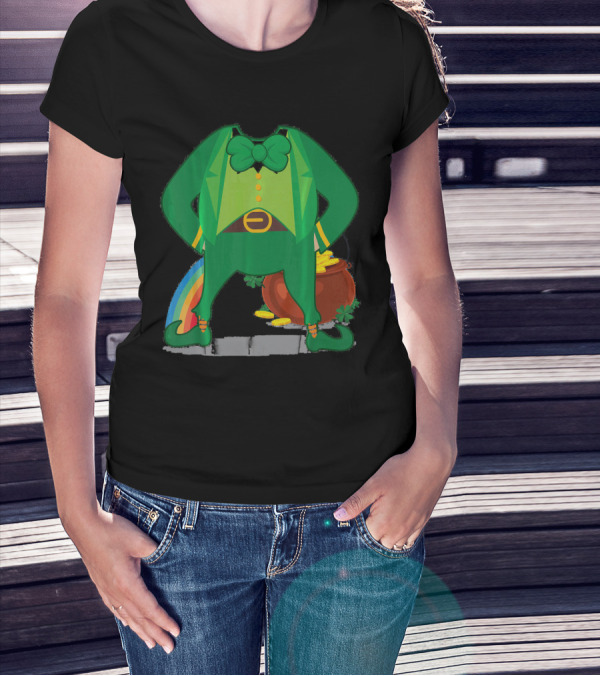 Leprechaun Costume Funny Paddy's Pot Of Gold Rainbow T-Shirt
