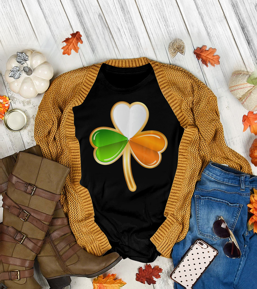 Shamrock Irish Flag Colors Green Tie St Pat T-Shirt