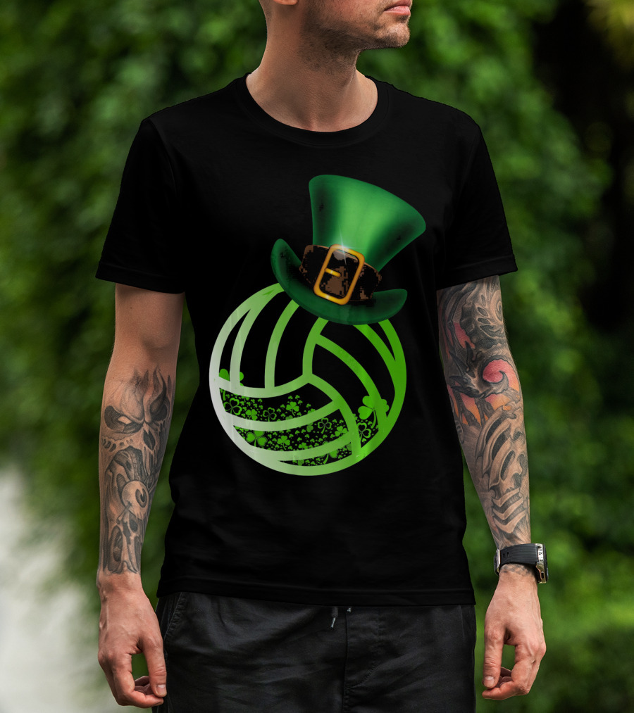 Shamrock Volleyball Leprechaun St Patrick's Green Hat T-Shirt
