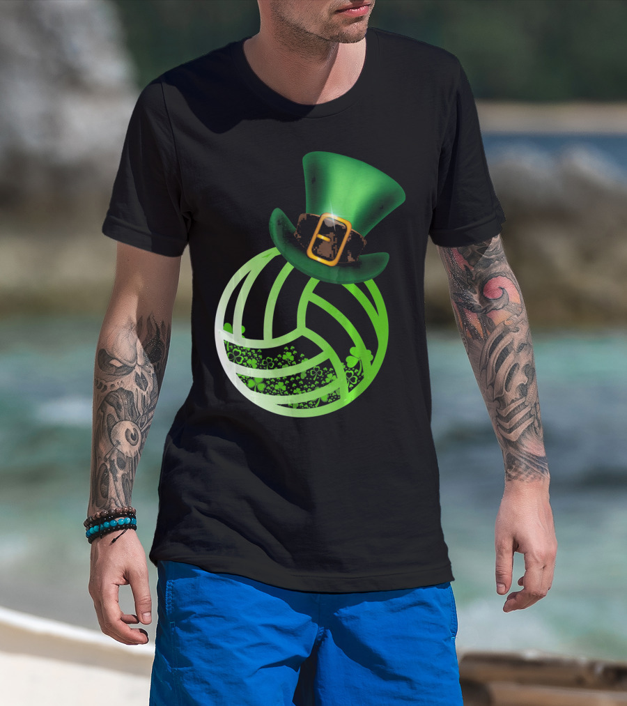 Shamrock Volleyball Leprechaun St Patrick's Green Hat T-Shirt