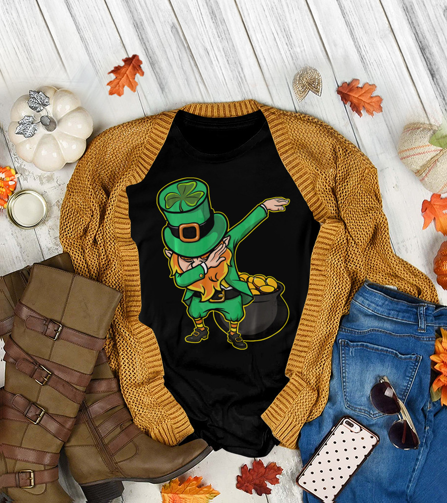 Dabbing Leprechaun Dabechaun Pot of Gold T-Shirt