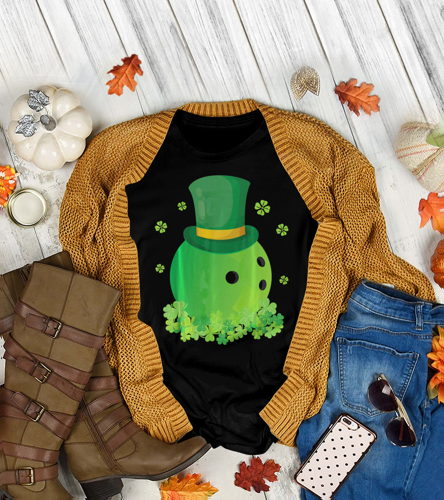 Bowling Leprechaun Hat Clover Luck T-Shirt