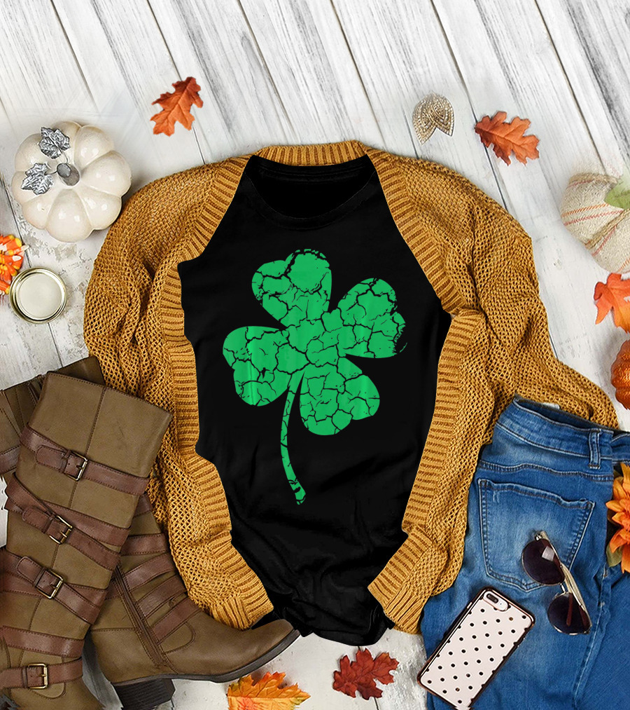Distressed Four Leaf Clover Lucky T-Shirt