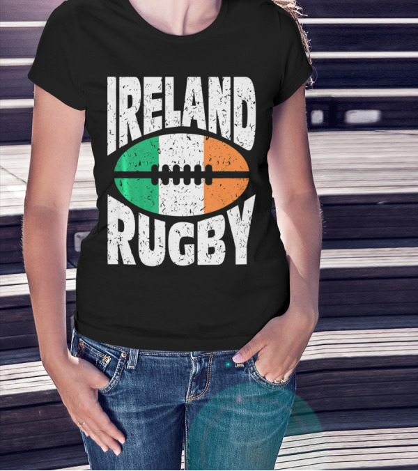 Ireland Rugby Irish Flag Rugby Ball T-Shirt