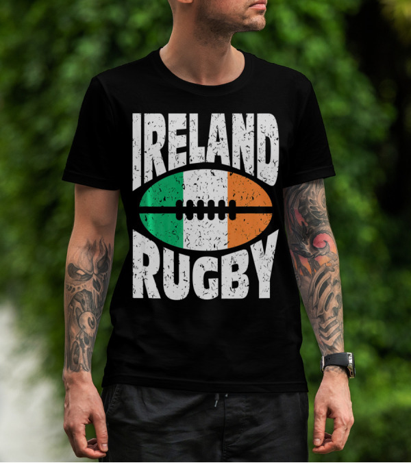 Ireland Rugby Irish Flag Rugby Ball T-Shirt