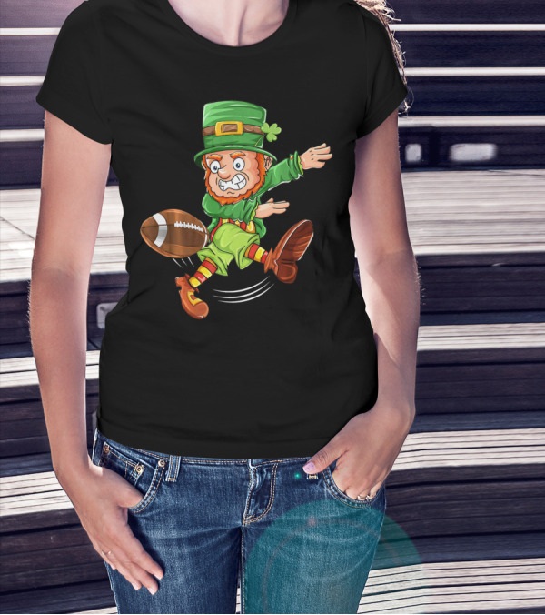 Leprechaun Rugby Kick St Patricks Day Coach Fun T-Shirt
