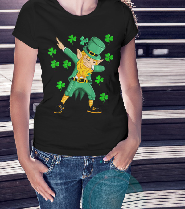 Dabbing Leprechaun Shamrock St. Patrick's Day Elf T-Shirt
