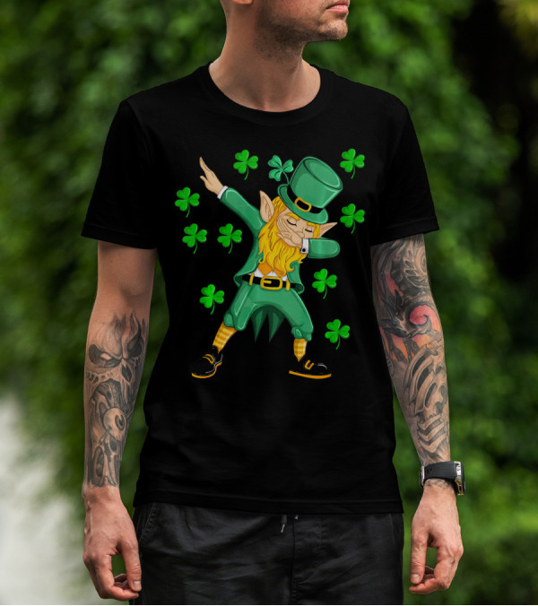Dabbing Leprechaun Shamrock St. Patrick's Day Elf T-Shirt