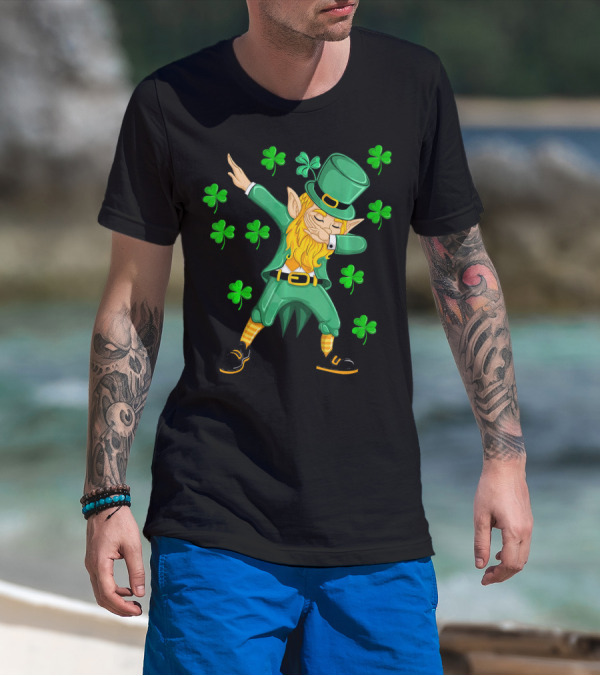 Dabbing Leprechaun Shamrock St. Patrick's Day Elf T-Shirt
