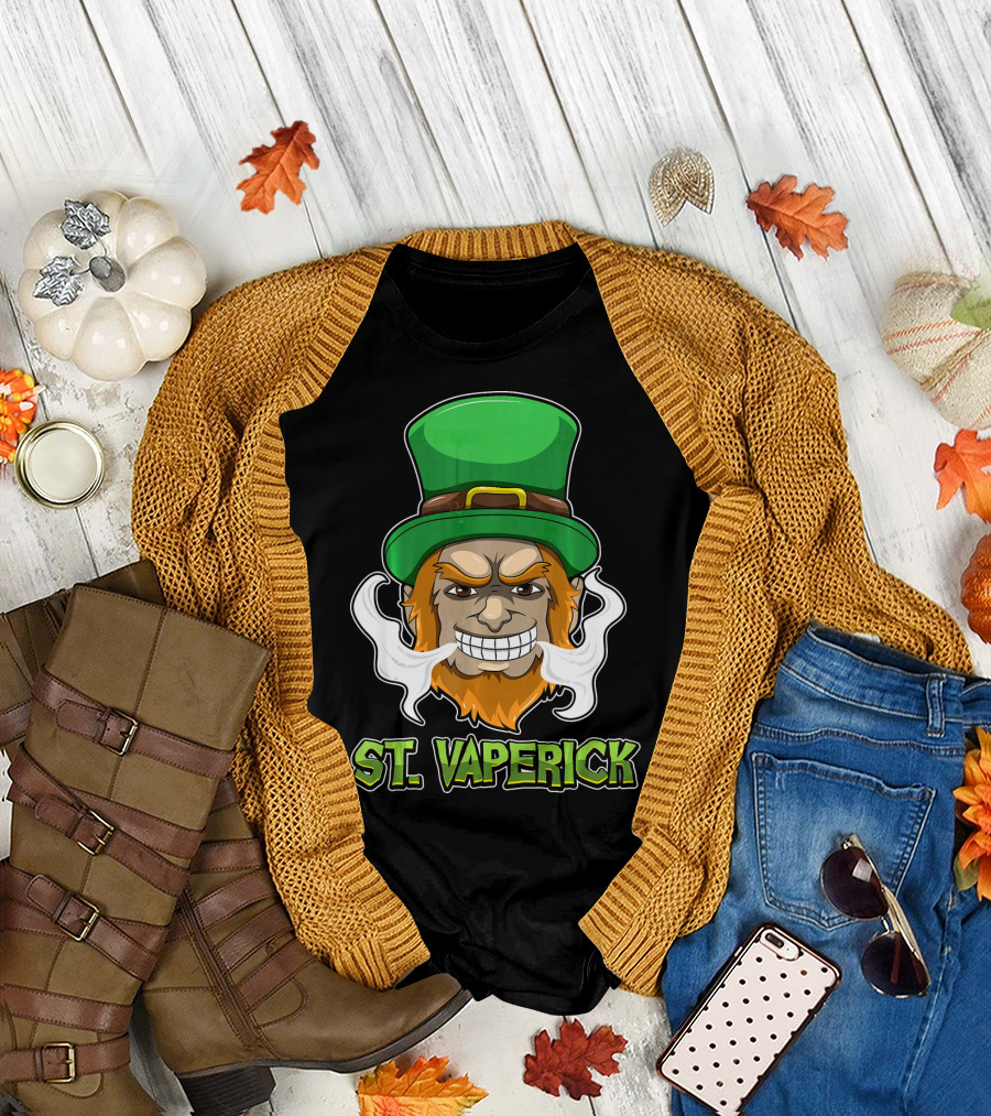 St. Vaperick Green Vaping Leprechaun T-Shirt