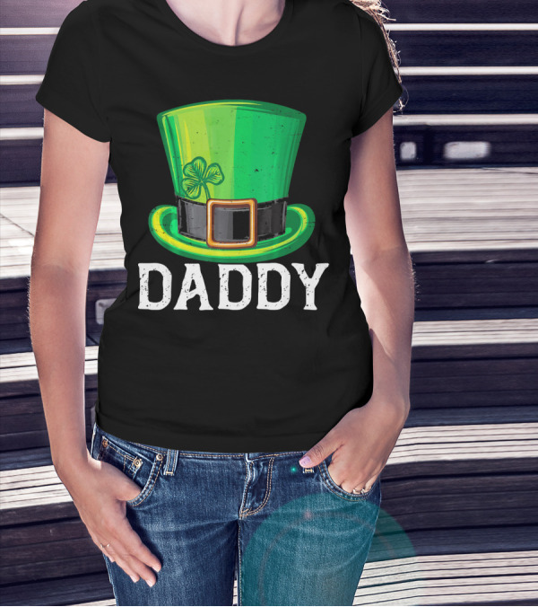 Daddy Leprechaun Hat Shamrock Matching Family T-Shirt