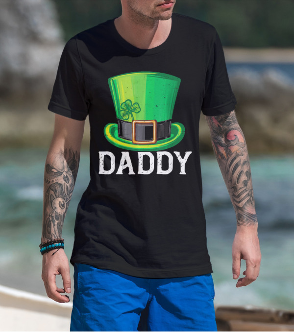 Daddy Leprechaun Hat Shamrock Matching Family T-Shirt