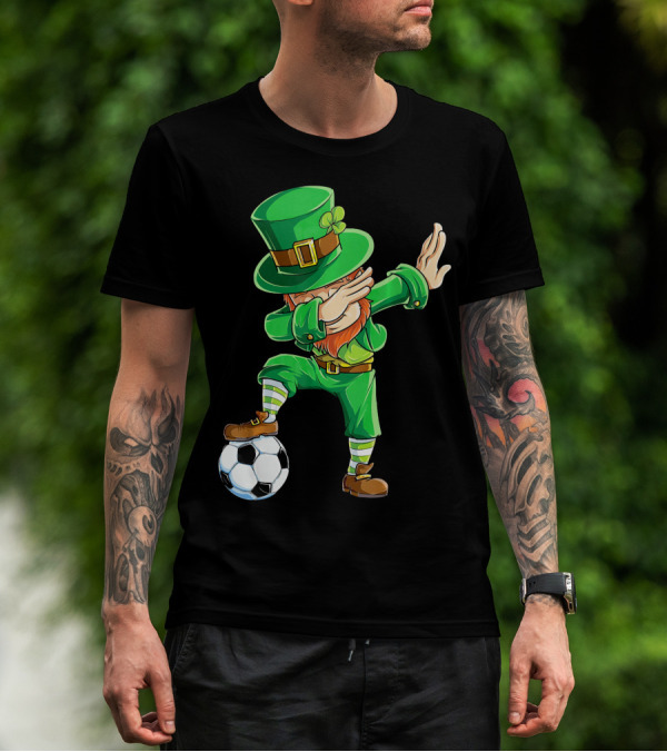 Dabbing Leprechaun Soccer Ball St Patricks Day T-Shirt