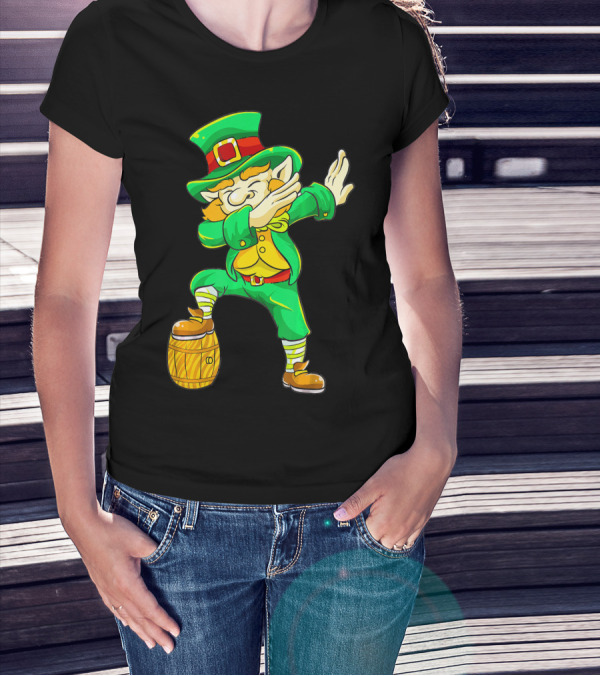 Dabbing Leprechaun Irish St Patrick's Day Beer Keg T-Shirt