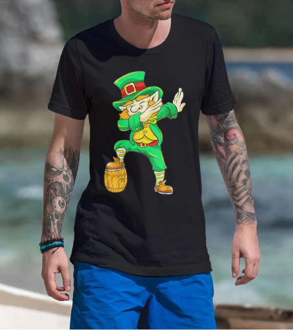 Dabbing Leprechaun Irish St Patrick's Day Beer Keg T-Shirt