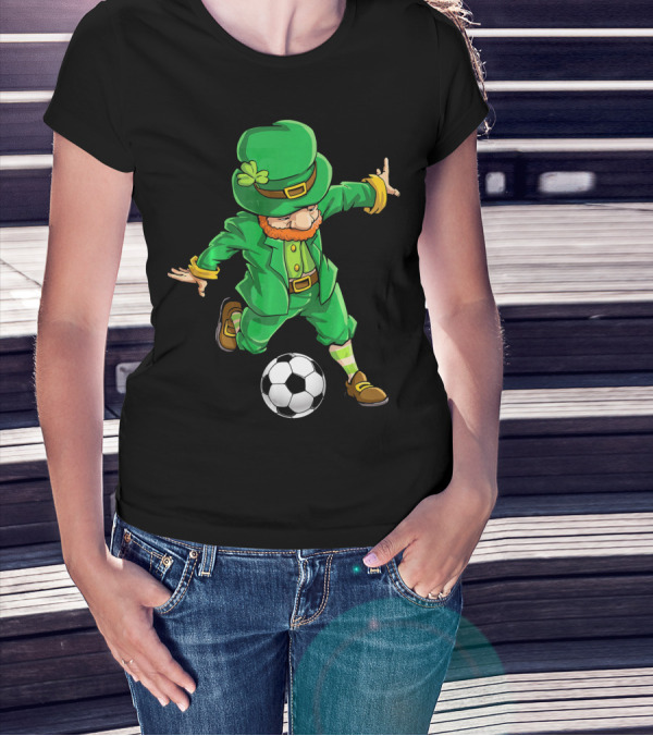 Leprechaun Playing Soccer St Patricks Day T-Shirt