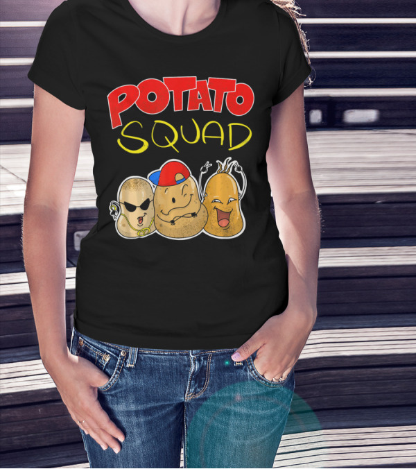 Potato Squad Cute Funny Vegetarian Crew T-Shirt
