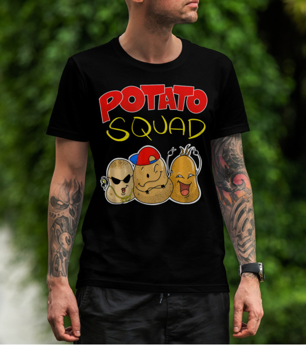 Potato Squad Cute Funny Vegetarian Crew T-Shirt