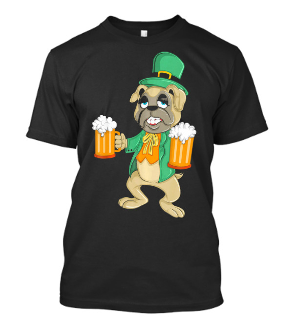 Irish Leprechaun Pug With Beers For St. Patrick's T-Shirt