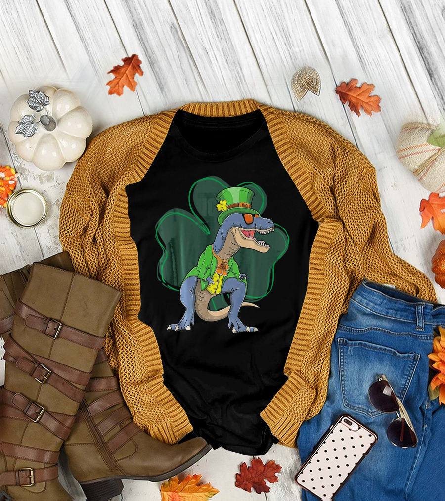St. Pat Rex Day Leprechaun Dinosaur Shamrock Funny St. Patrick's Day T-Shirt