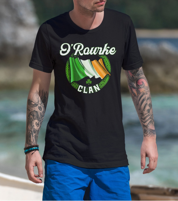 ORourke Clan Irish Flag Ireland Surname T-Shirt