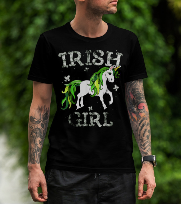 Irish Girl Green Mane Unicorn T-Shirt