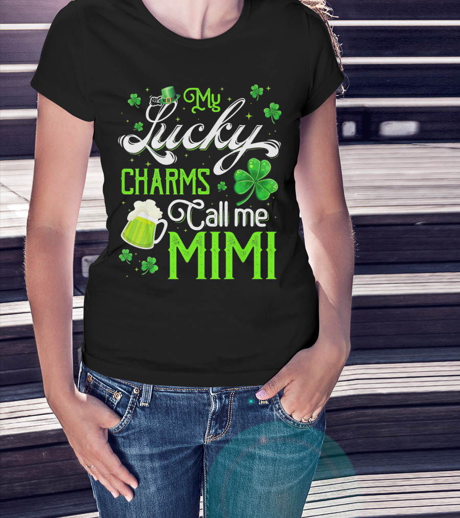 My Lucky Charms Call Me Mimi Saint Patrick's Day Shamrock Beer T-Shirt