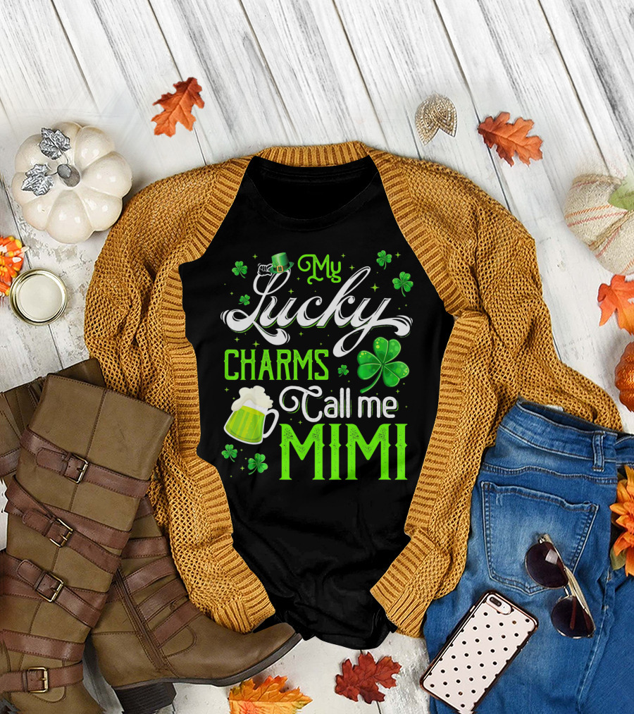 My Lucky Charms Call Me Mimi Saint Patrick's Day Shamrock Beer T-Shirt