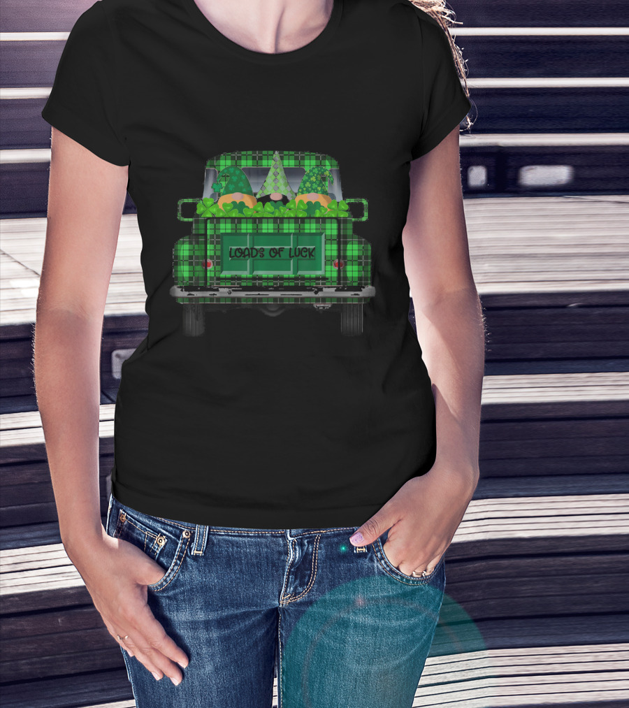 Leprechaun Gnomes Vintage Truck Loads Of Luck St Patri T-Shirt