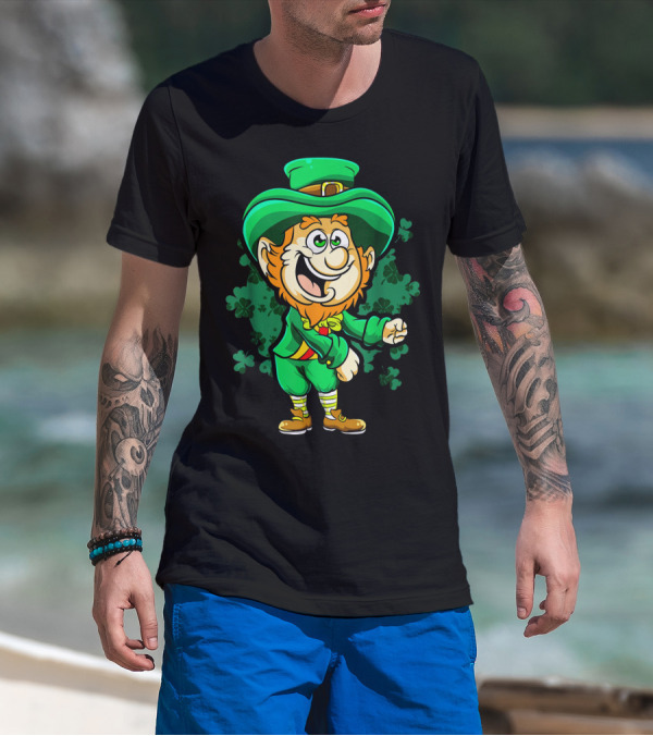 Leprechaun Floss Dance With Shamrocks For St Patricks Day T-Shirt