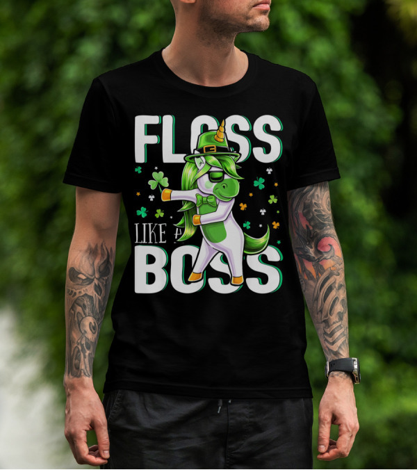 Floss Like A Boss St. Patricks Day Unicorn T-Shirt