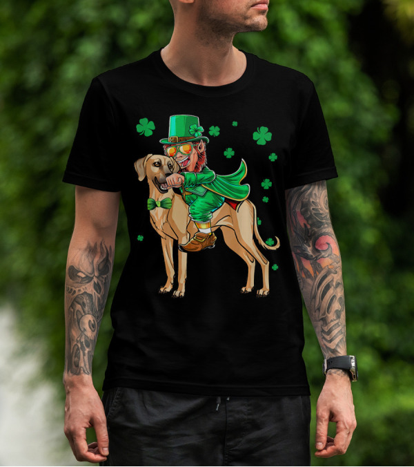 Leprechaun With Sloughi And Shamrock St. Patrick's Day T-Shirt
