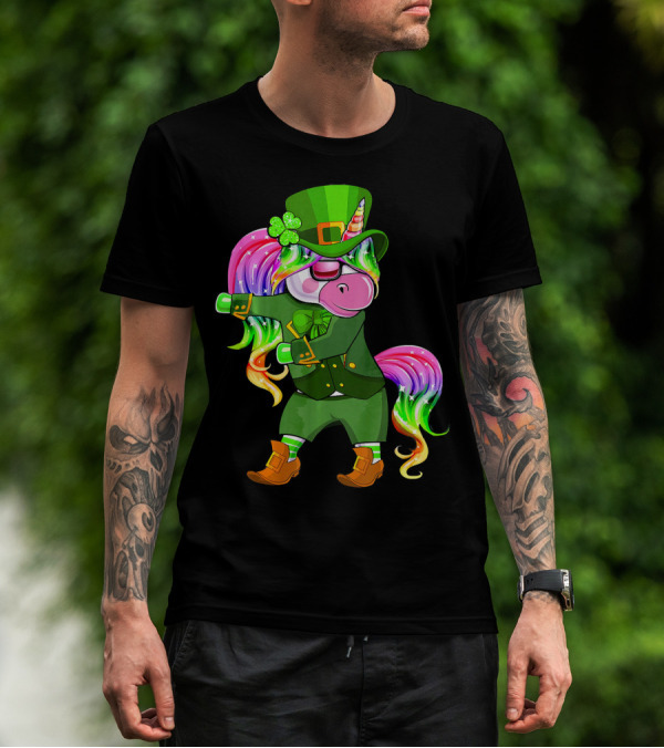 Leprechaun Costume Funny Flossing Unicorn St. Patrick's Day T-Shirt