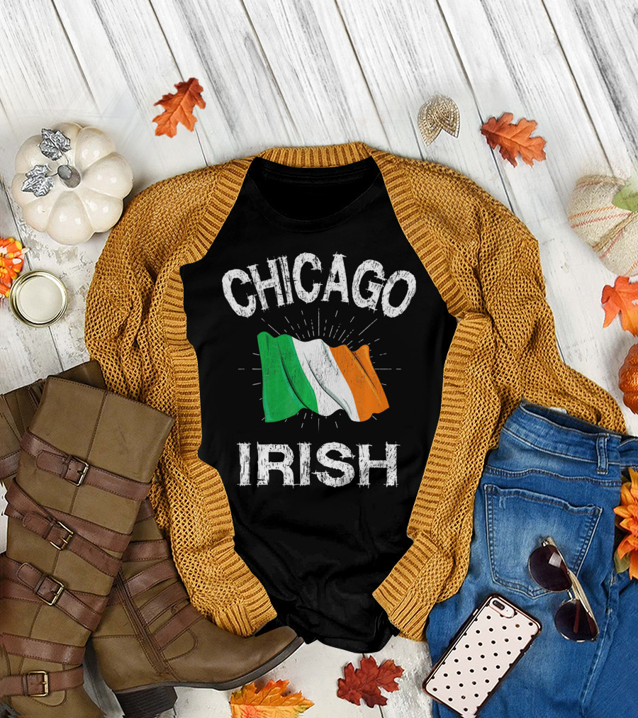 Chicago Irish Flag Retro St. Patrick's Day T-Shirt