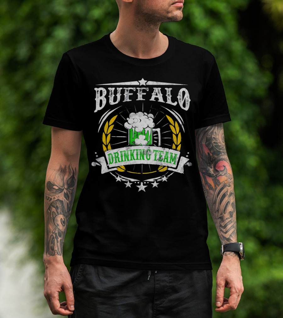 Buffalo Irish Drinking Team St Pat Beer Mug And Shamrock T-Shirt