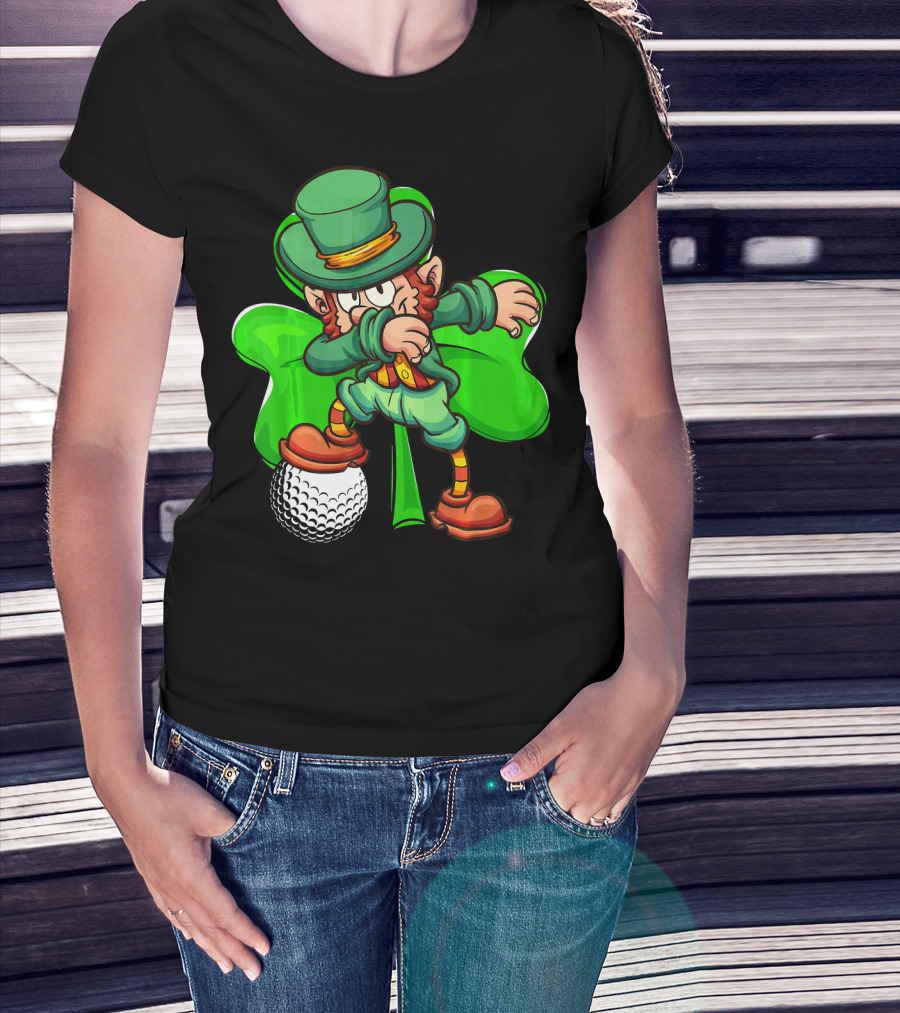Dabbing Leprechaun Shamrock Golf Ball T-Shirt