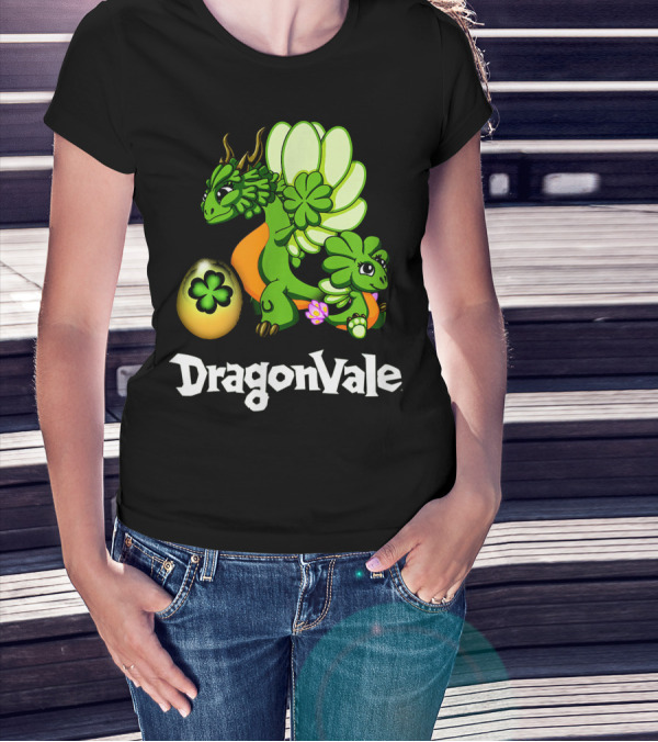 DragonVale Clover Dragon With Shamrock Egg T-Shirt