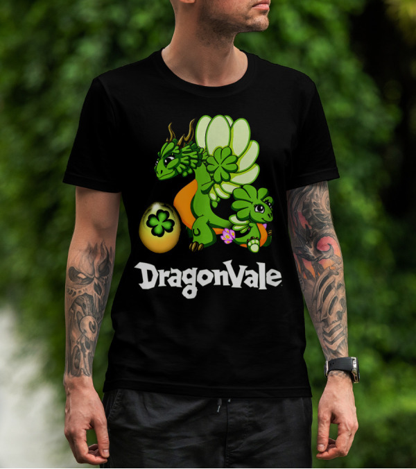 DragonVale Clover Dragon With Shamrock Egg T-Shirt