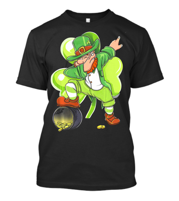 Dabbing Leprechaun St Patricks Day Shamrock Pot Of Gold T-Shirt