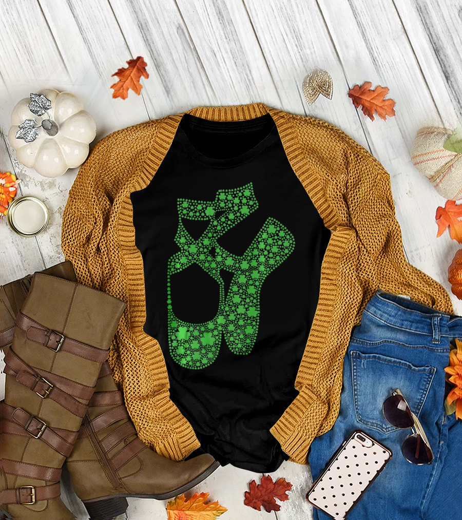 Shamrock Ballet Shoes St. Patricks Day Celebration T-Shirt