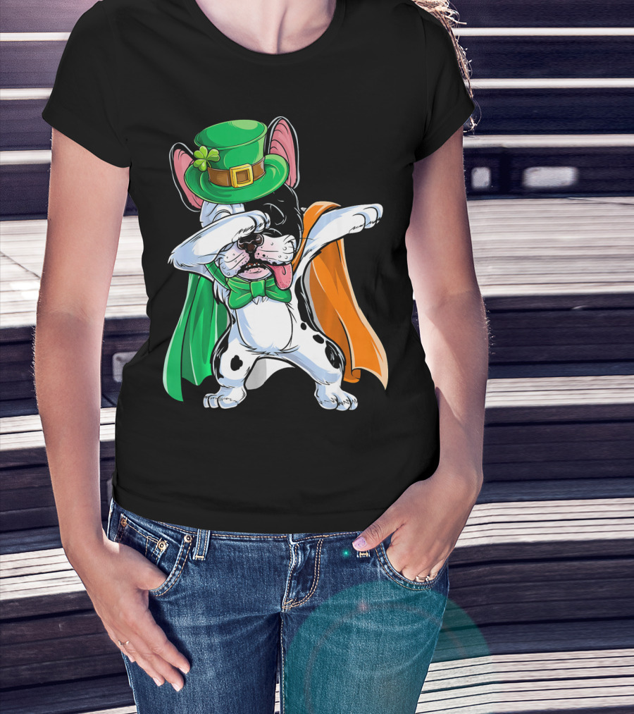 Dabbing French Bulldog St. Patrick's Day Leprechaun Costume T-Shirt
